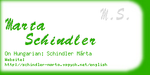 marta schindler business card